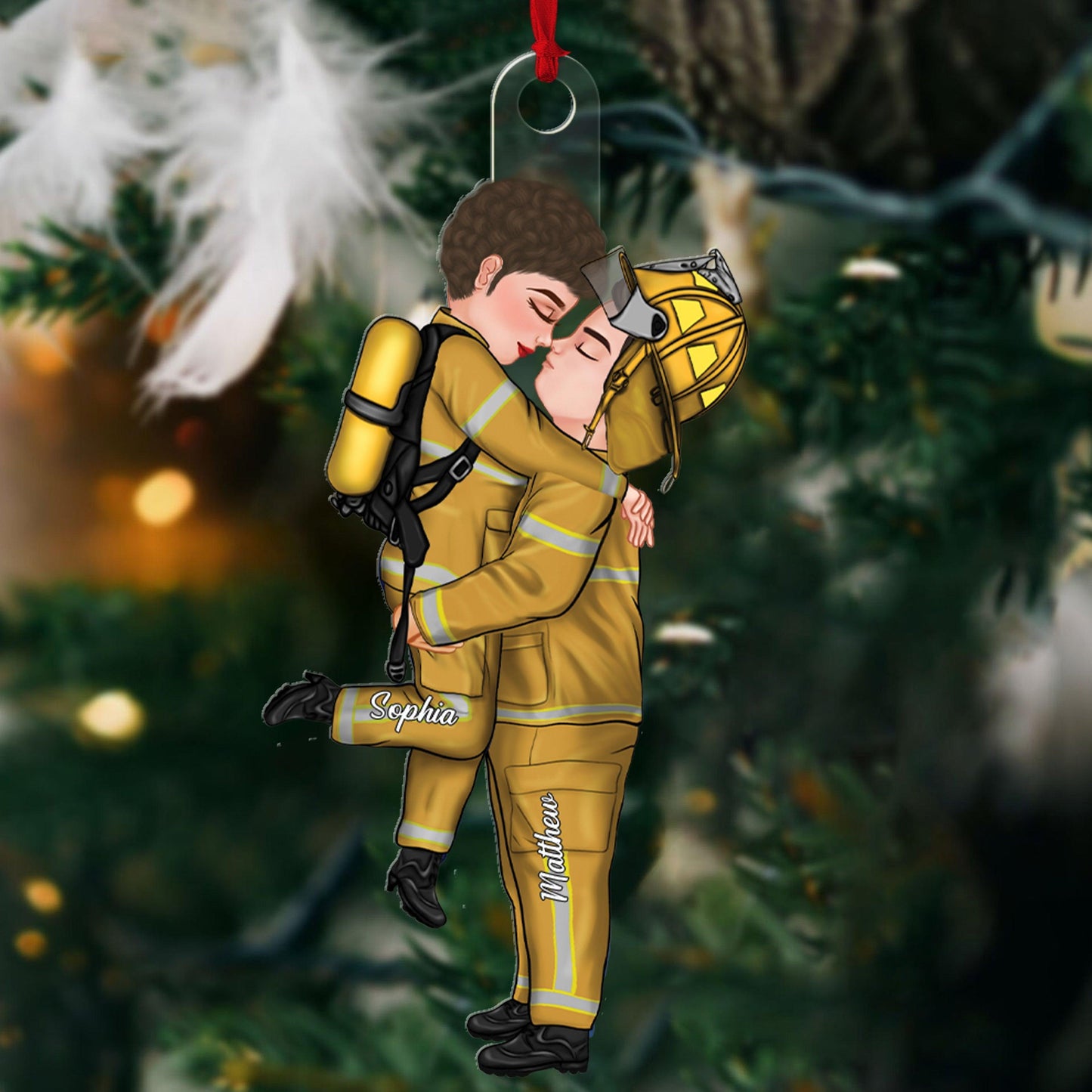 Couple Christmas Ornament - Uniform Ver 2 - Personalized Acrylic Gift