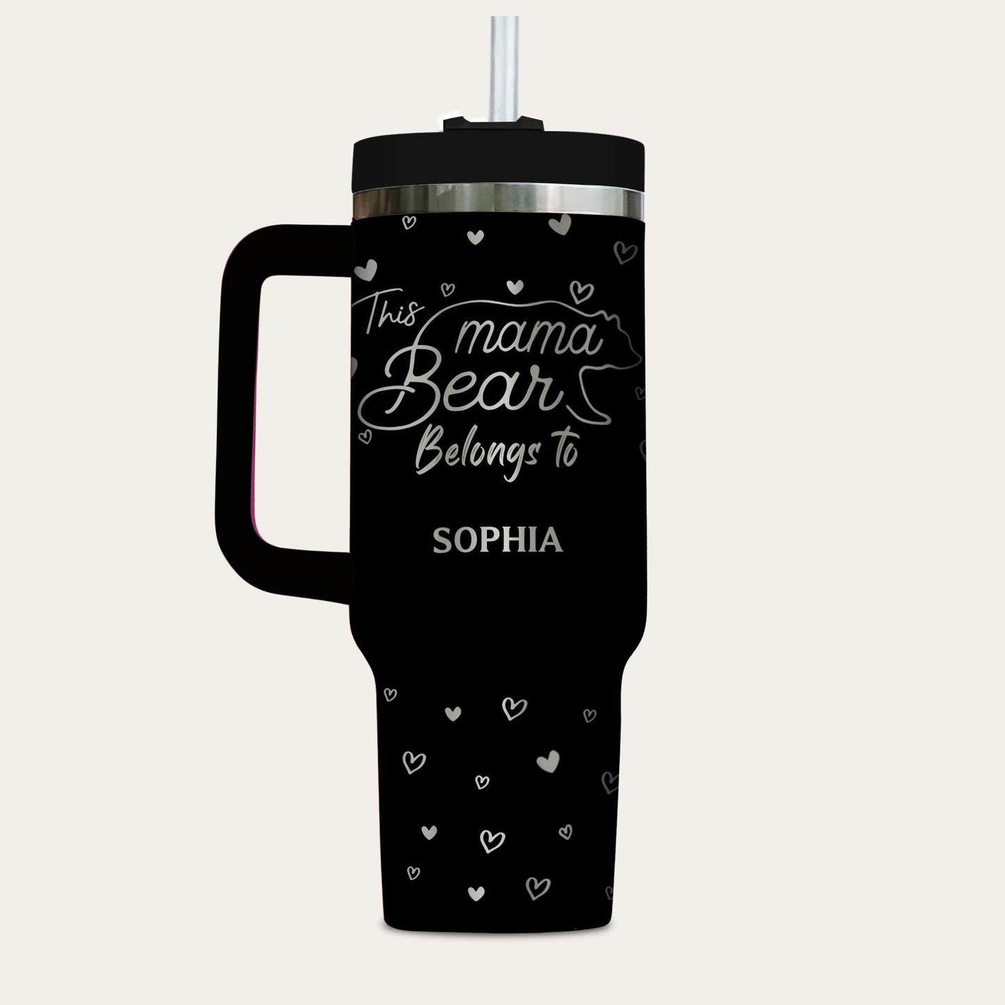 Mama Bear Dog Pattern - Personalized Custom Tumbler For Him/Her