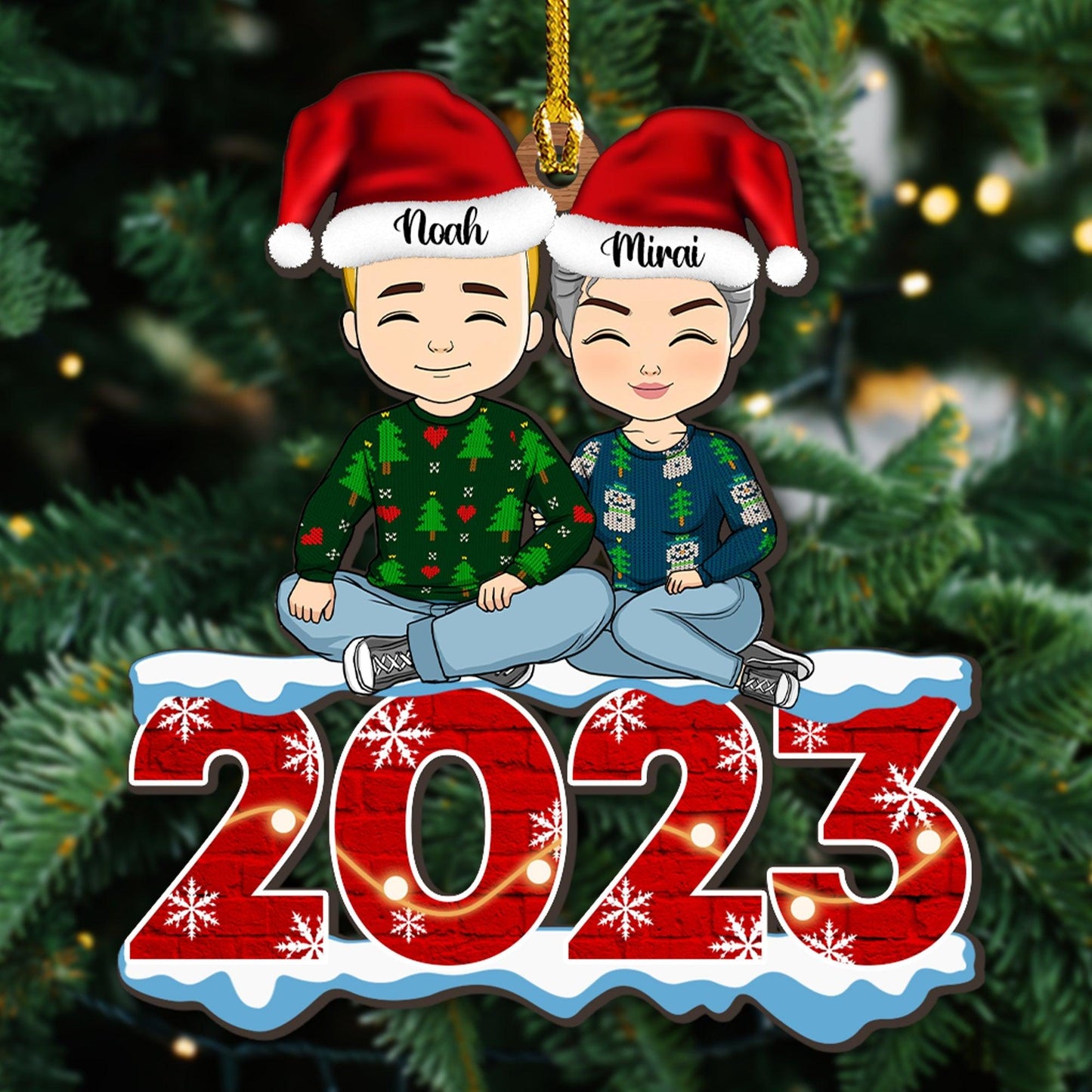 This Christmas Our Together Ornament - Custom 1-Layered Wood