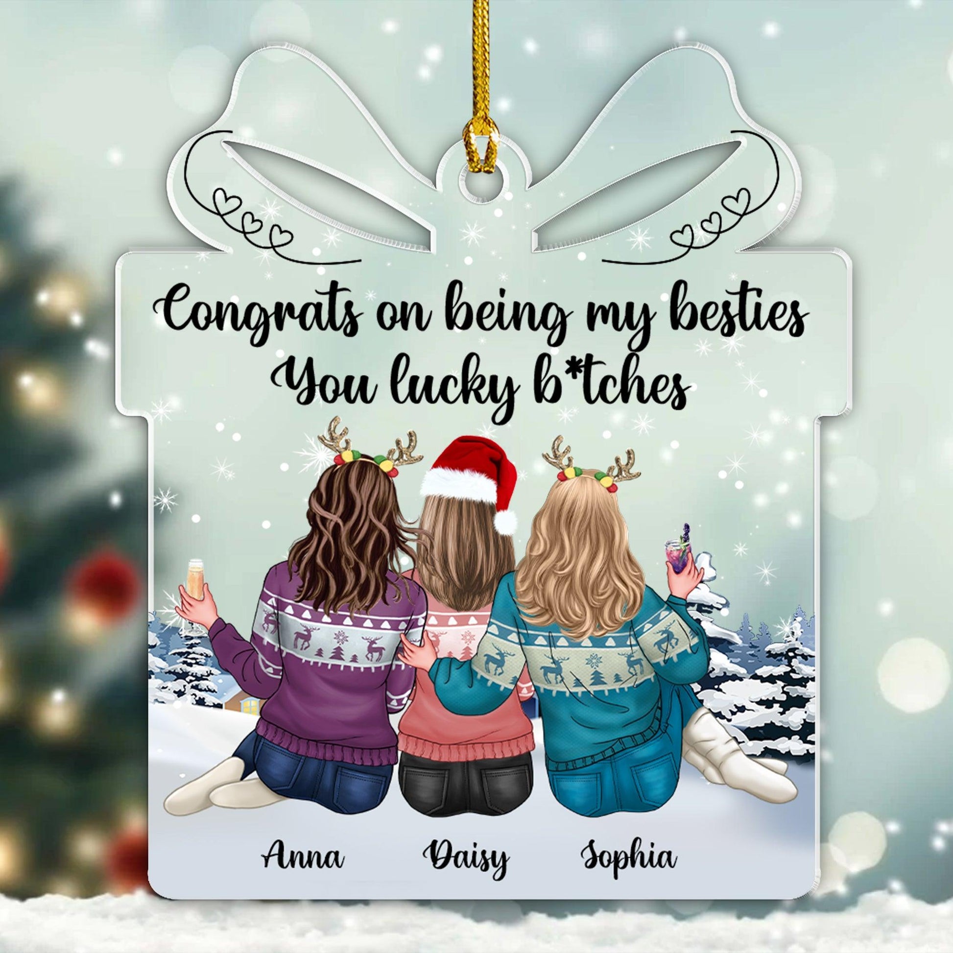 Congrats Bestie Christmas Box - Personalized Acrylic Ornament