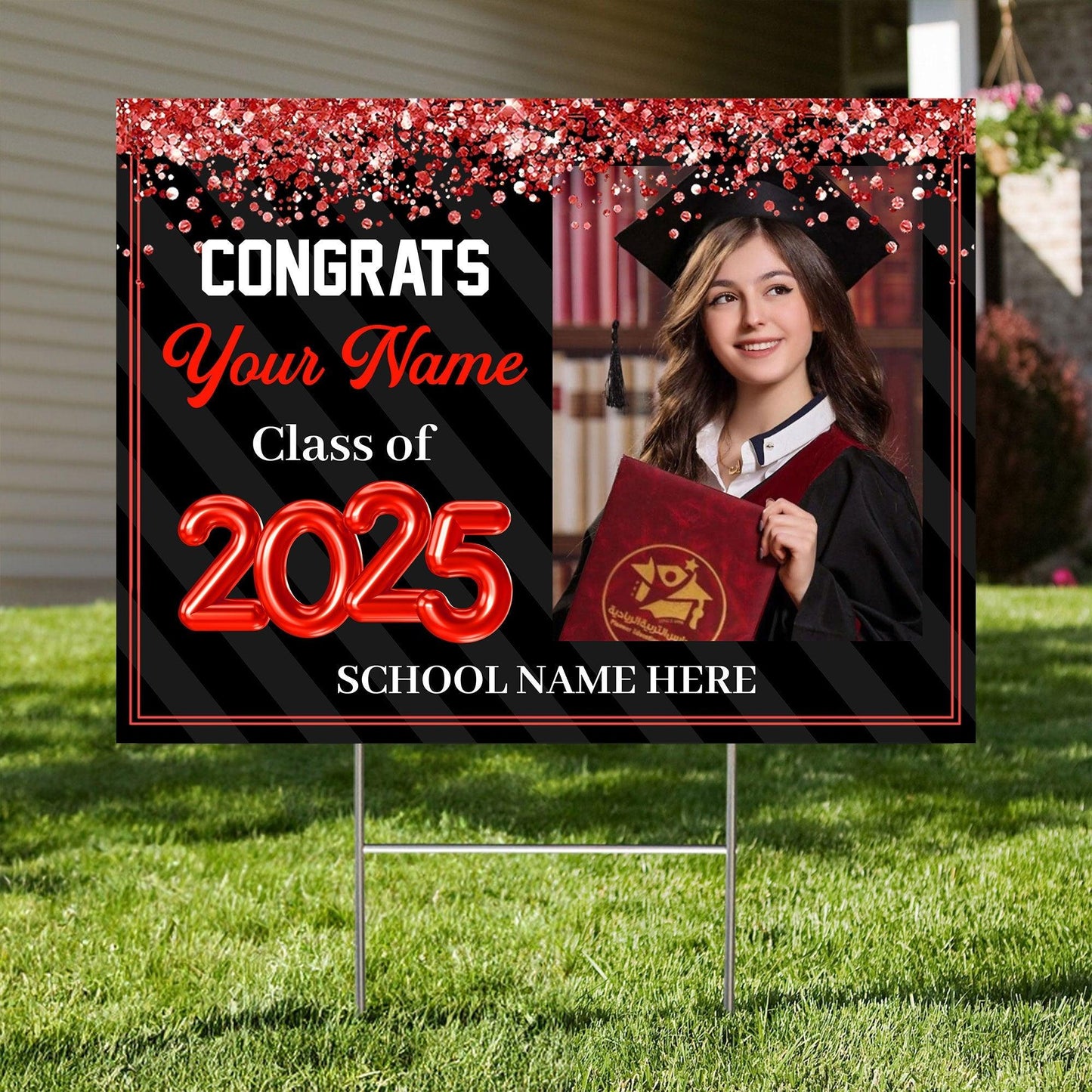 2025 Bubble Grad Lawn Sign - Personalized Graduation Lawn Sign Gift