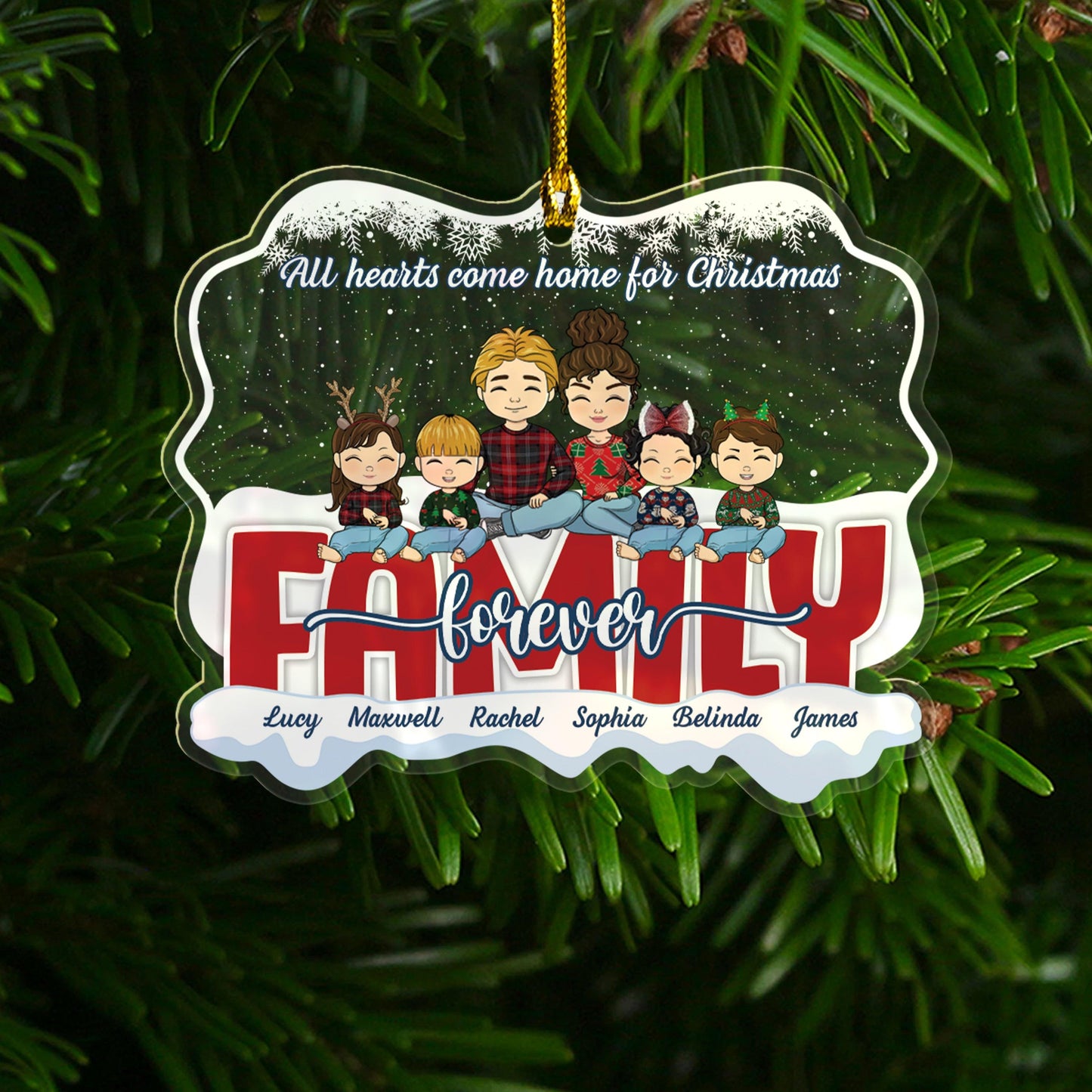 All Hearts Home For Christmas - Personalized Custom Acrylic Ornament