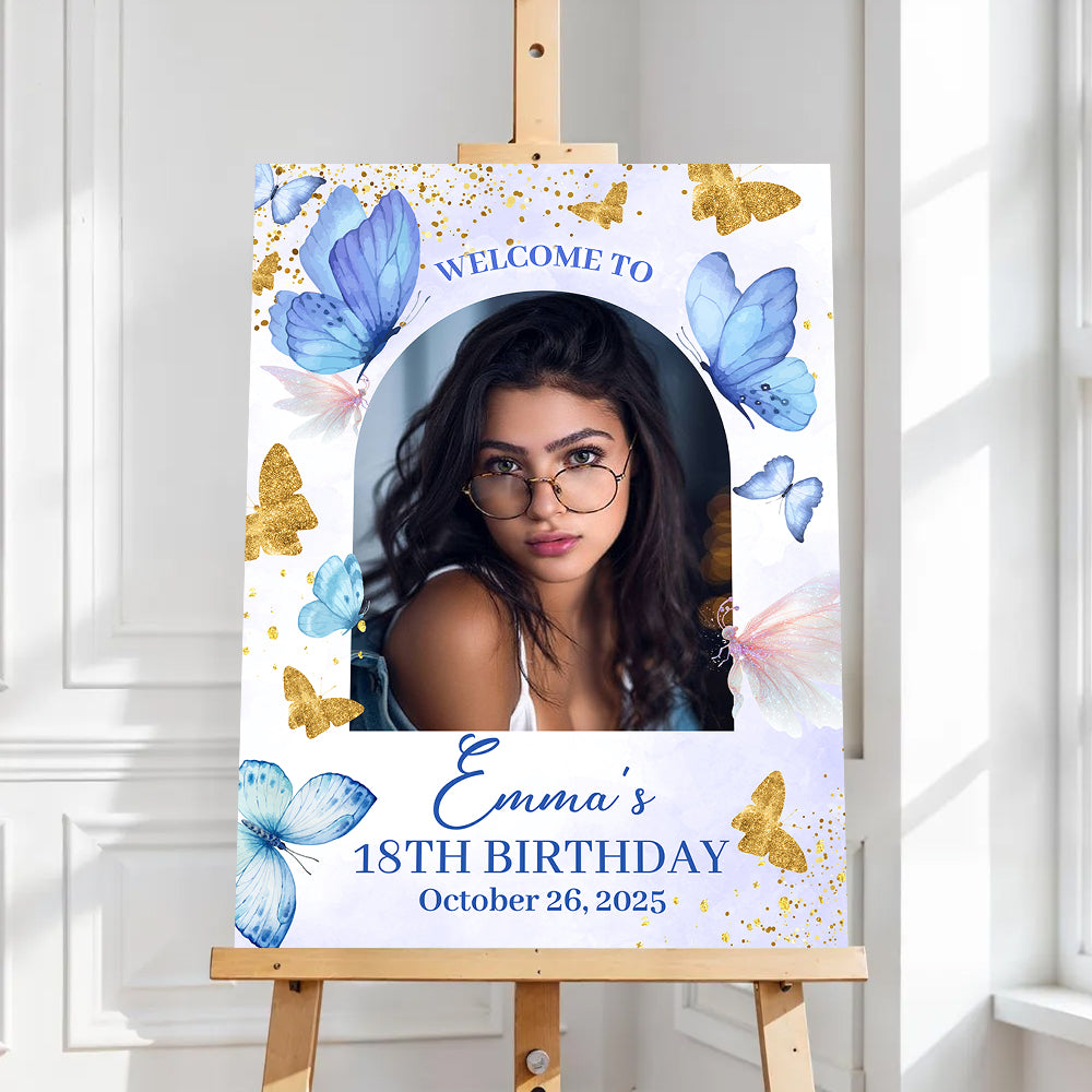 Flower Birthday Welcome Sign - Personalized Baby Welcome Sign Decor