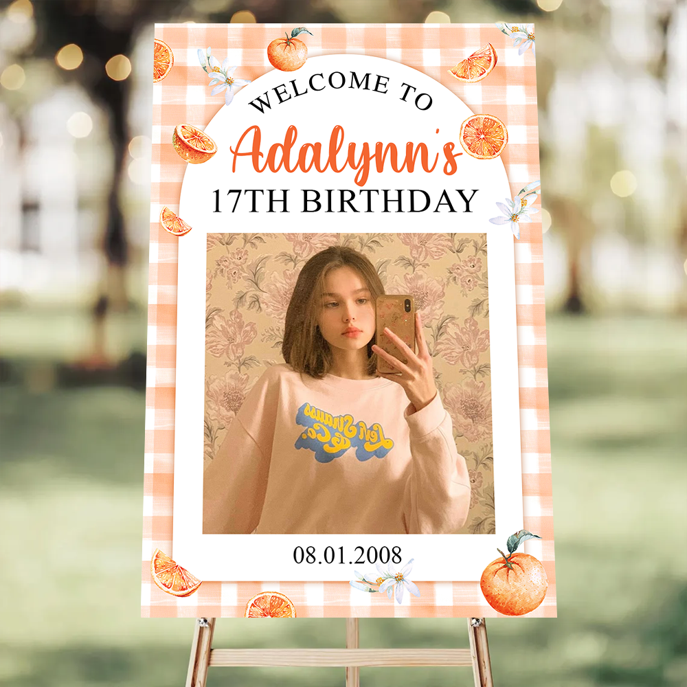 Berry Berry Happy Birthday Welcome Sign - Personalized Baby Welcome Sign Decor