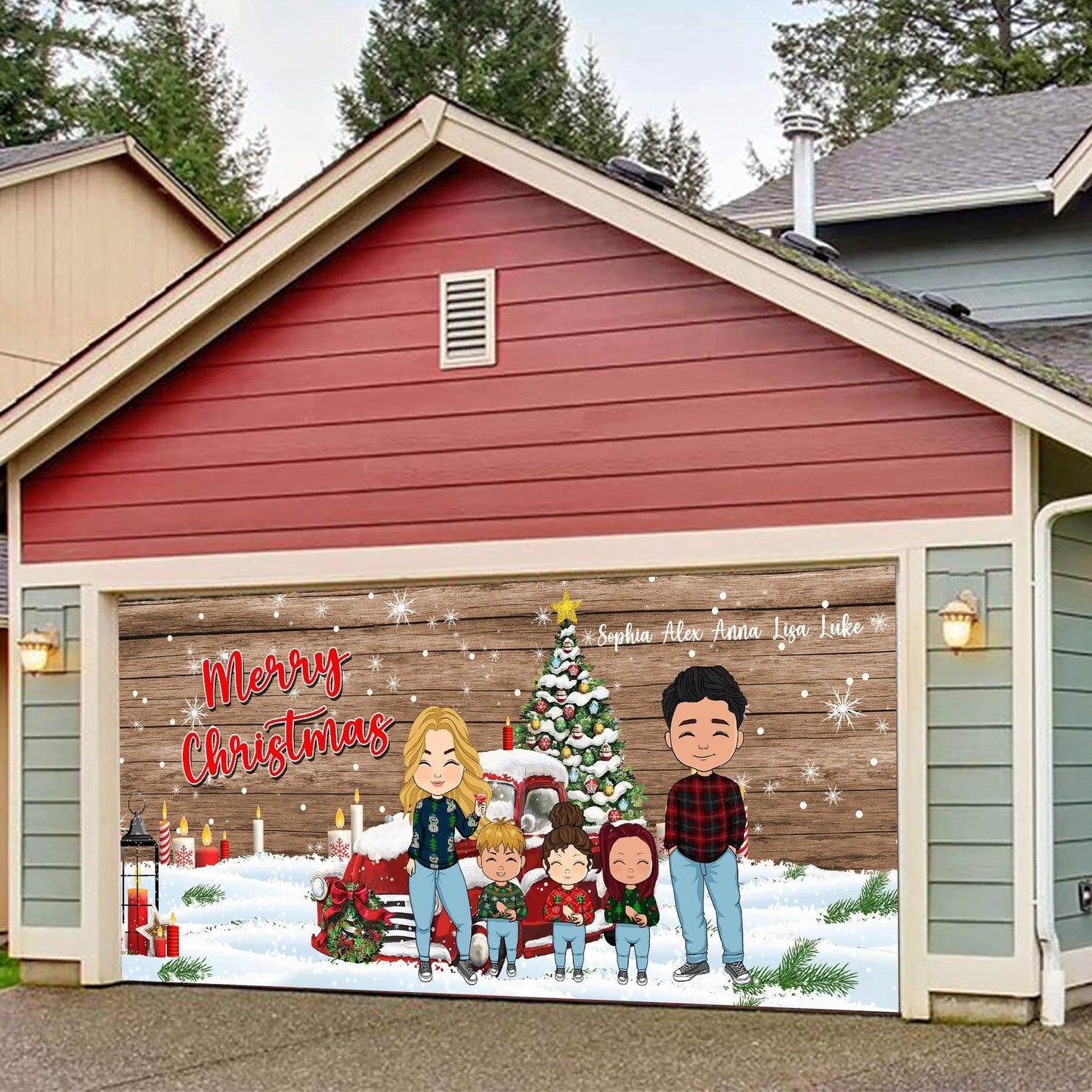 Christmas Garage Door Decorations - Garage Door Banner Covers