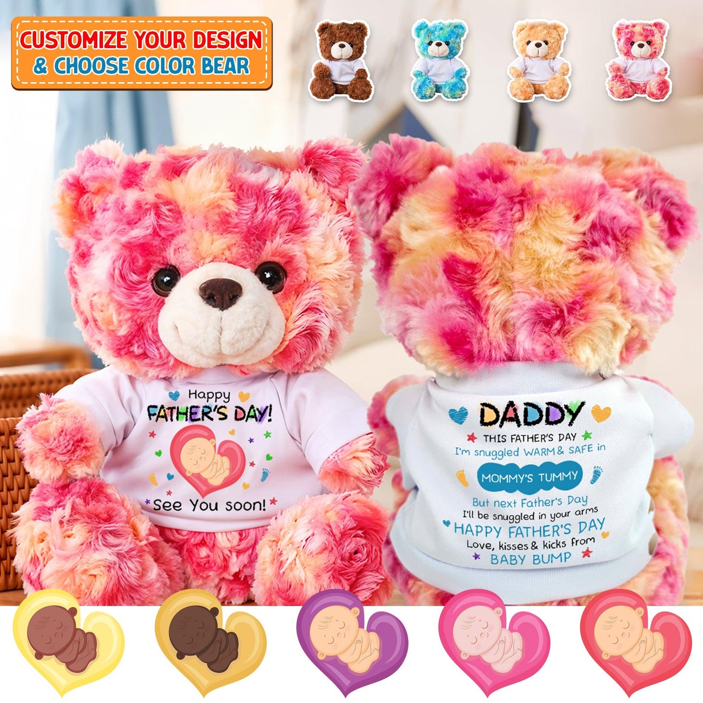 Baby Bump - Teddy Bear With Personalized T-Shirt