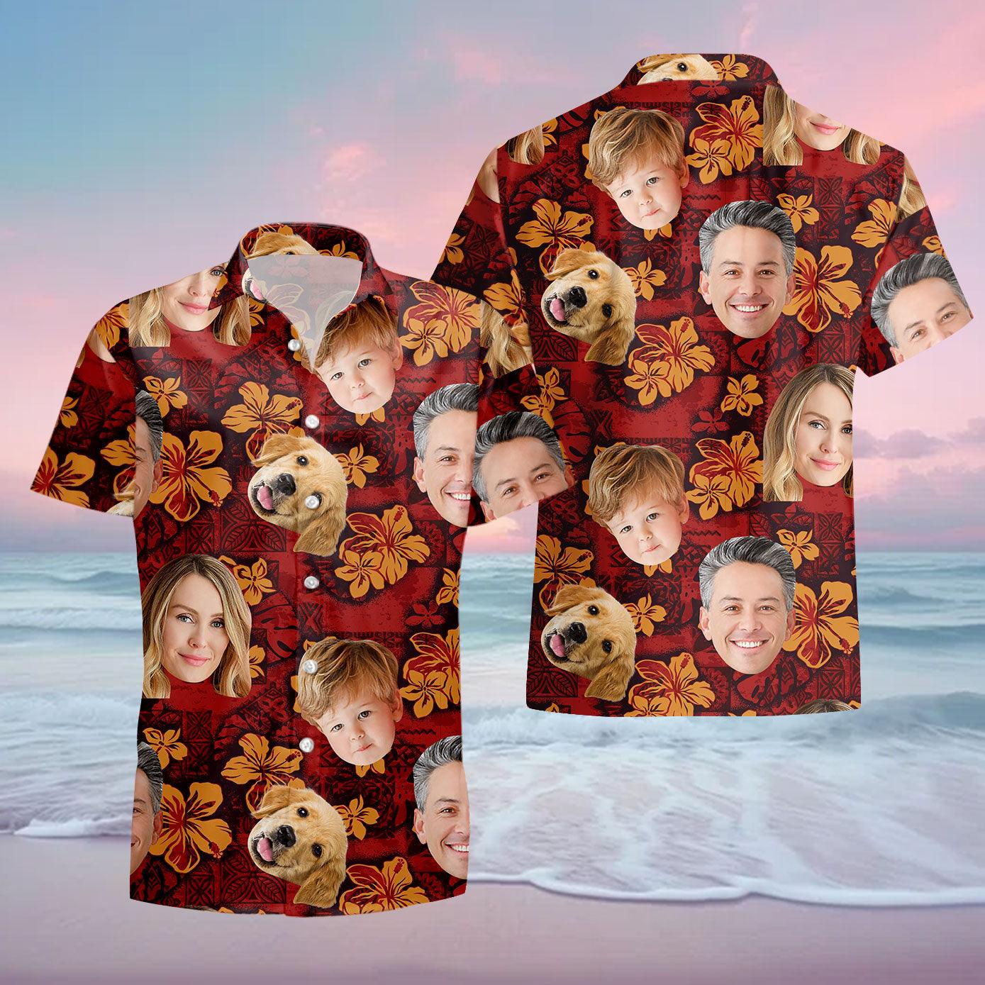 Customized Photo Hawaiian Shirt - Personalized Father's Gift