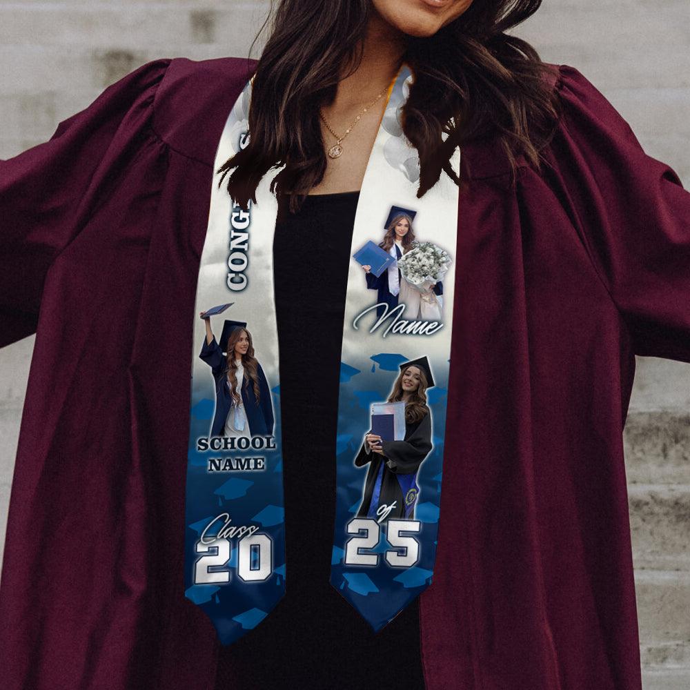 Congrats Graduatoion Photo - Graduation Stoles with Photo - Grad Gift
