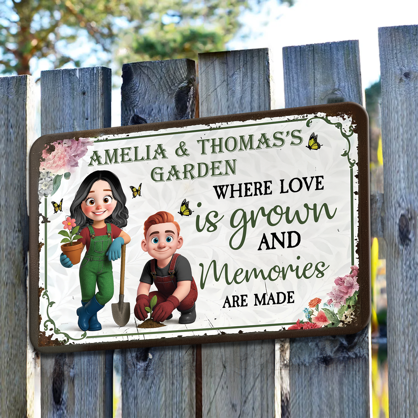 Where Love Is Grown - Personalized Custom Metal Sign
