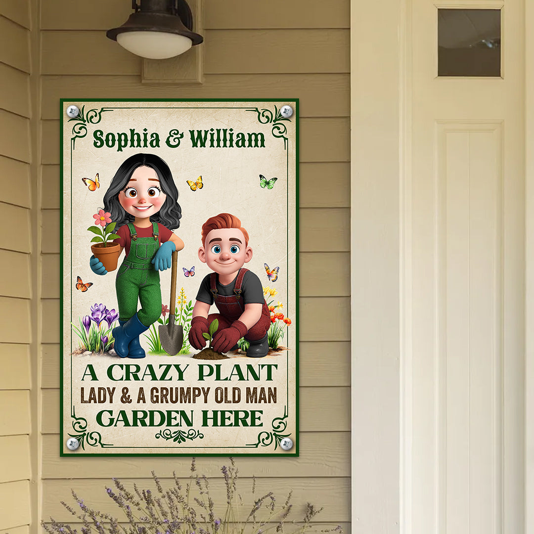 A Crazy Plant Lovers Live Here - Personalized Custom Metal Sign
