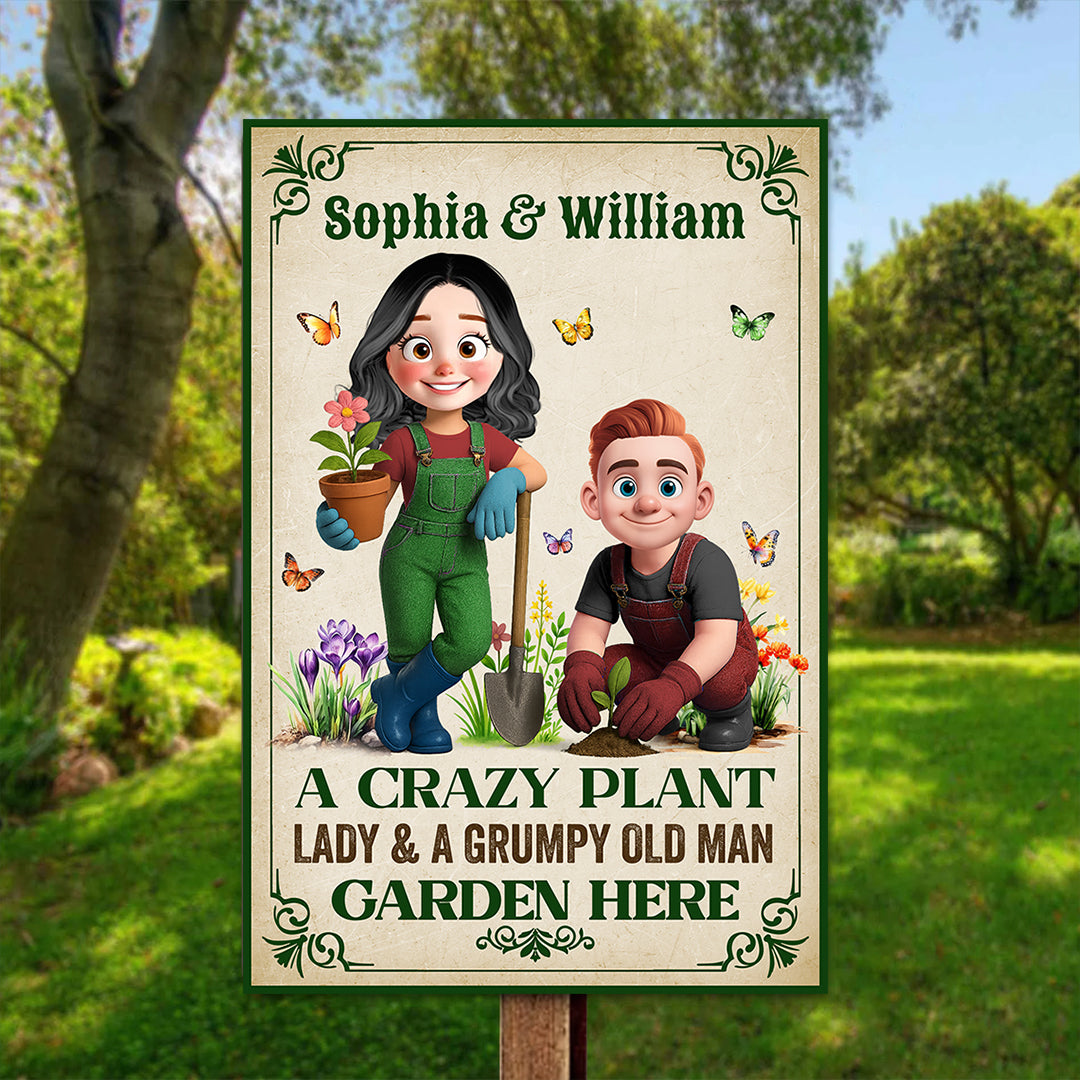 A Crazy Plant Lovers Live Here - Personalized Custom Metal Sign