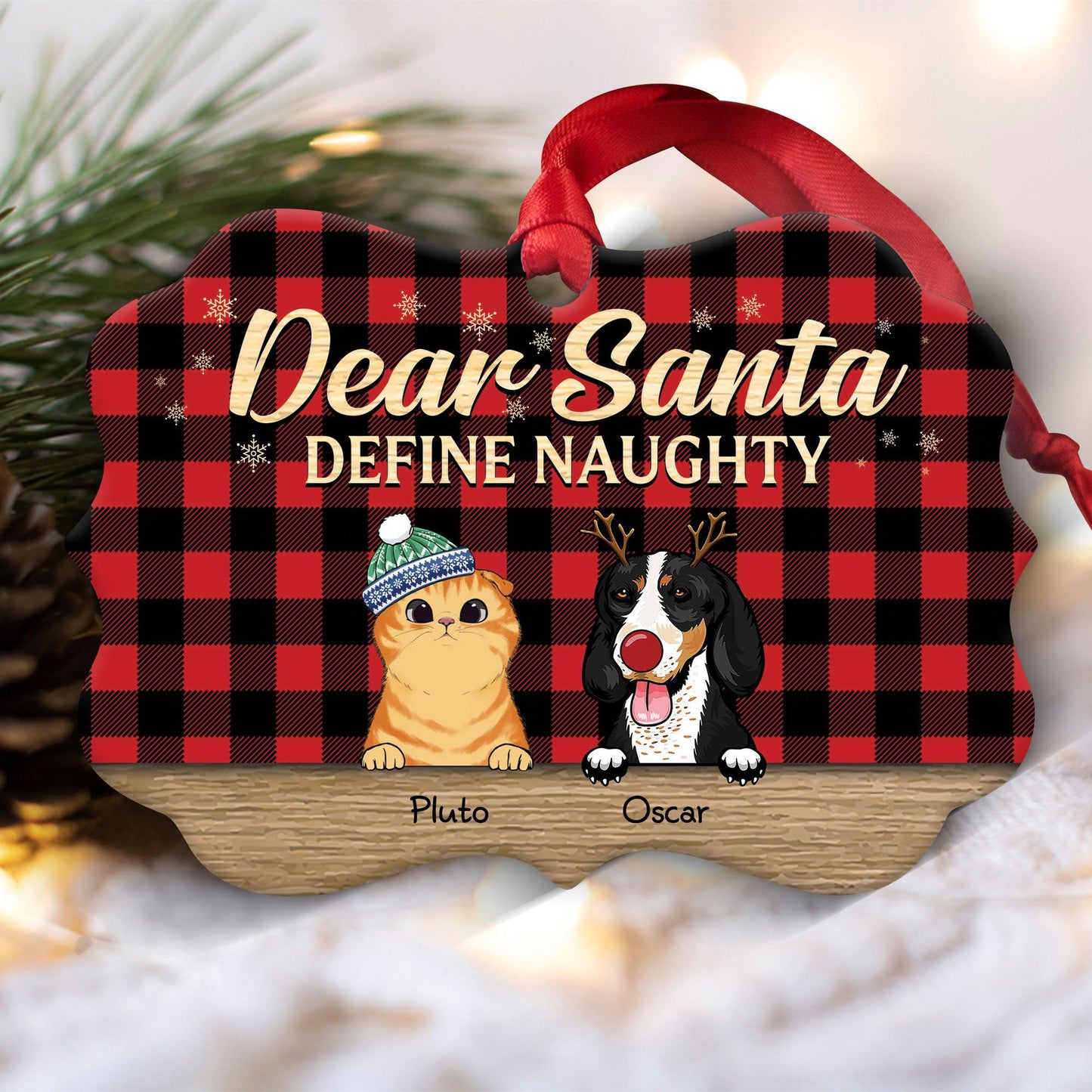 Dear Santa Dog Cat Ornament - Personalized Benelux Ornament