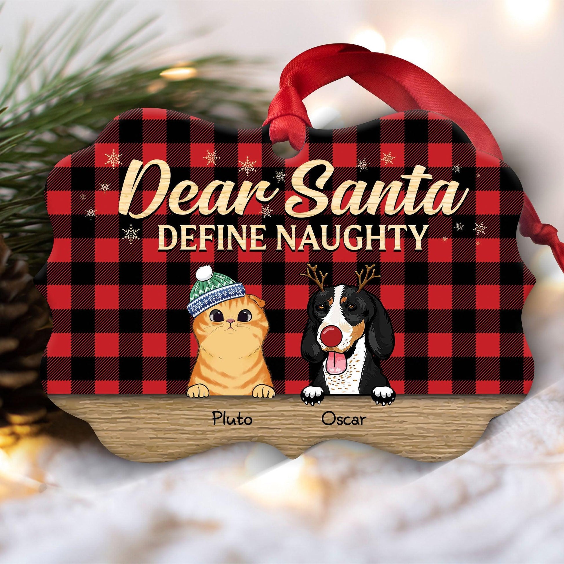 Dear Santa Dog Cat Ornament - Personalized Benelux Ornament