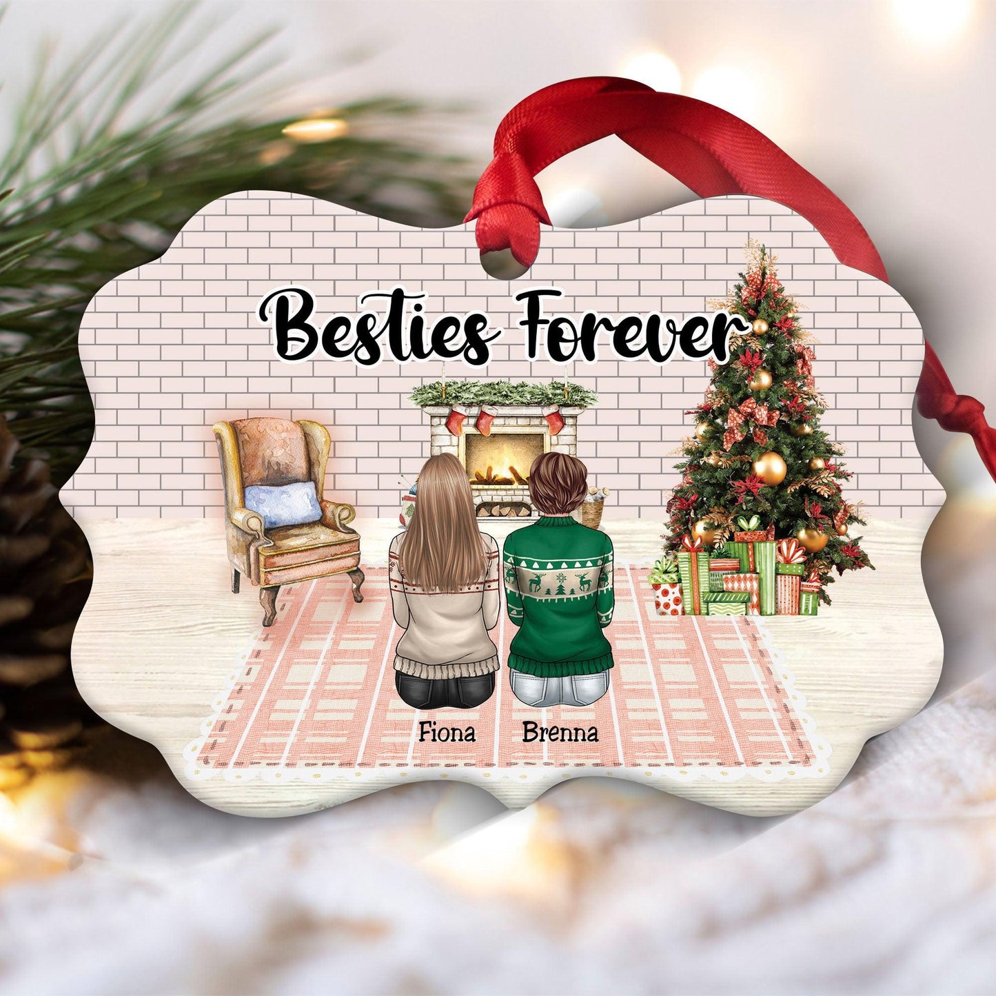 Always Sisters - Personalized Christmas Ornament