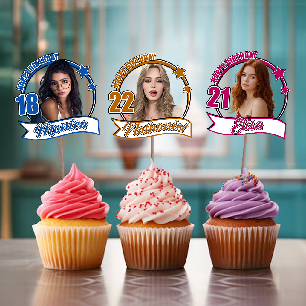 Custom Face Birthday - Party Decorations Cake Topper