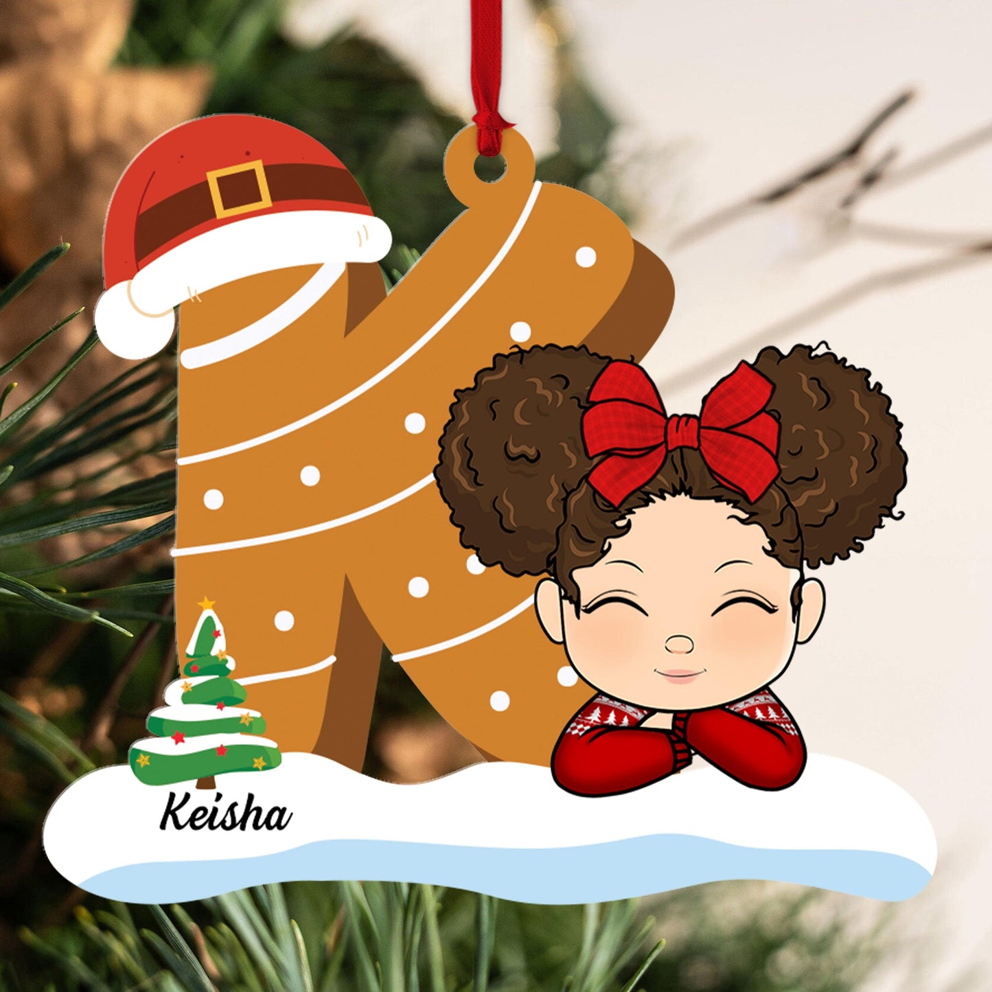 Kids Letter Christmas Ornament - Personalized Custom Acrylic Ornament