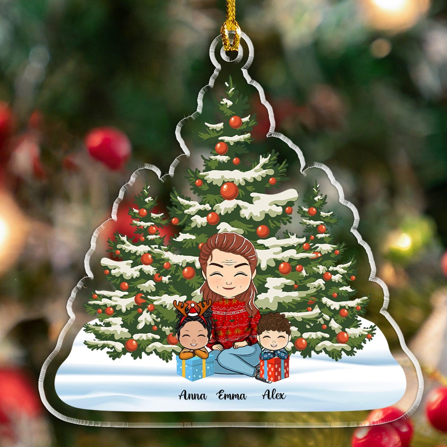 Grandma & Grandkid Christmas - Personalized Acrylic Ornament