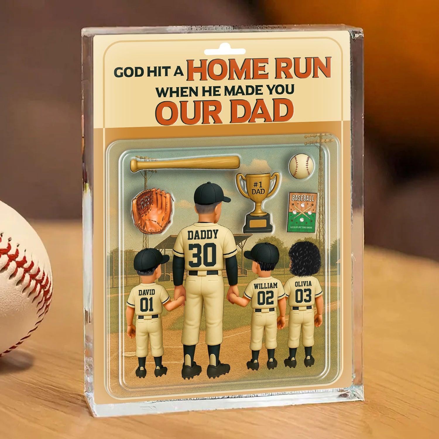 We Caught the Best Dad Baseball Custom Figure Personalized Acrylic Block Plaque, Father's Day Gift for Dad, Gift for Husband