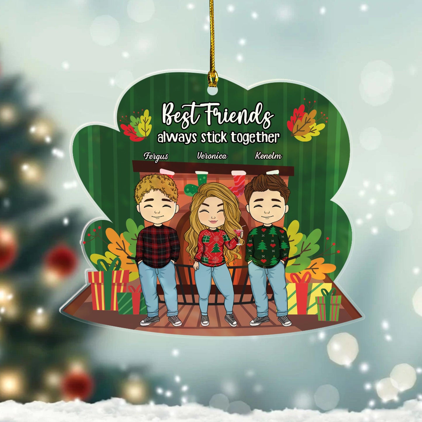 Best Friends Always Stick Together - Personalized Ornament