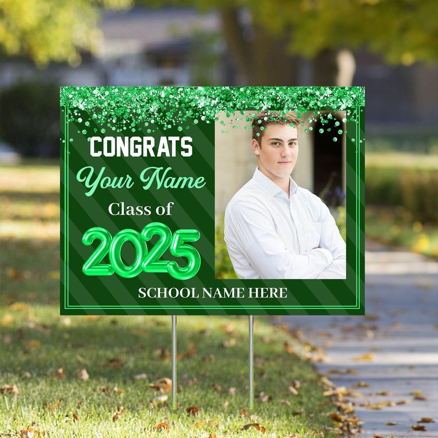2025 Bubble Grad Lawn Sign - Personalized Graduation Lawn Sign Gift
