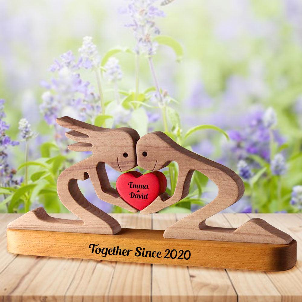 DIY Empty Wood Carvings - Together Since Wooden Couple Puzzle