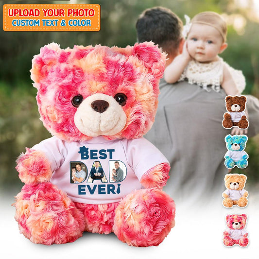 Our First Happy Father's Day - Teddy Bear With Personalized Photo T-Shirt