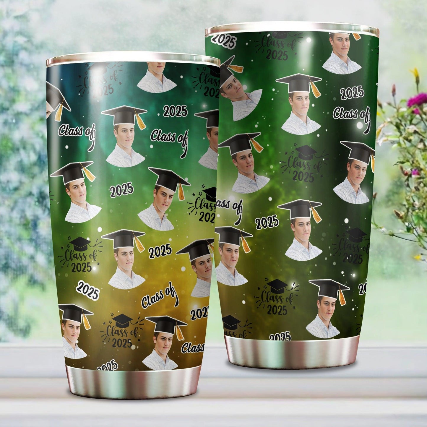 Personalized 2025 Grad Tumbler - Gift For Couple Him and Her