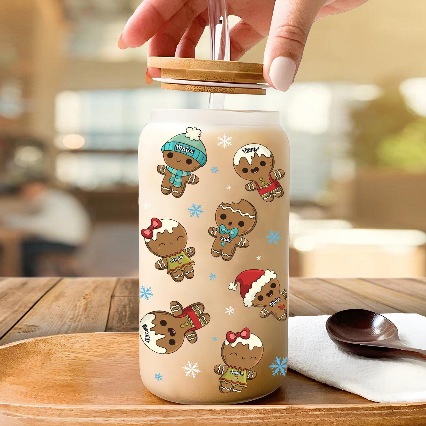 Family Cookie Christmas Glass Bottle - Personalized Gift
