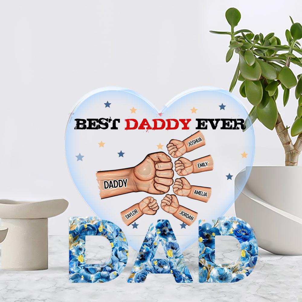 Best Dad Ever - Custom Figure Personalized Acrylic Block Plaque