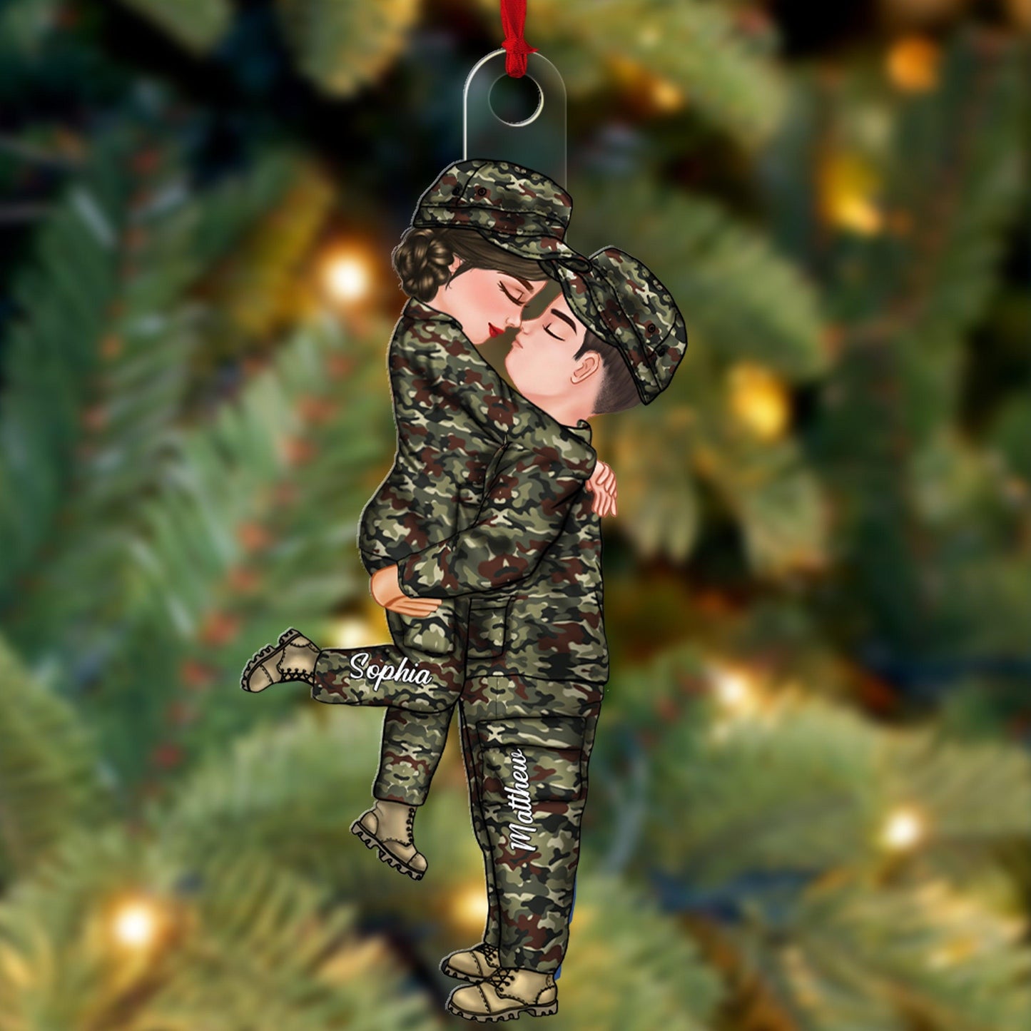 Couple Christmas Ornament - Uniform Ver 2 - Personalized Acrylic Gift