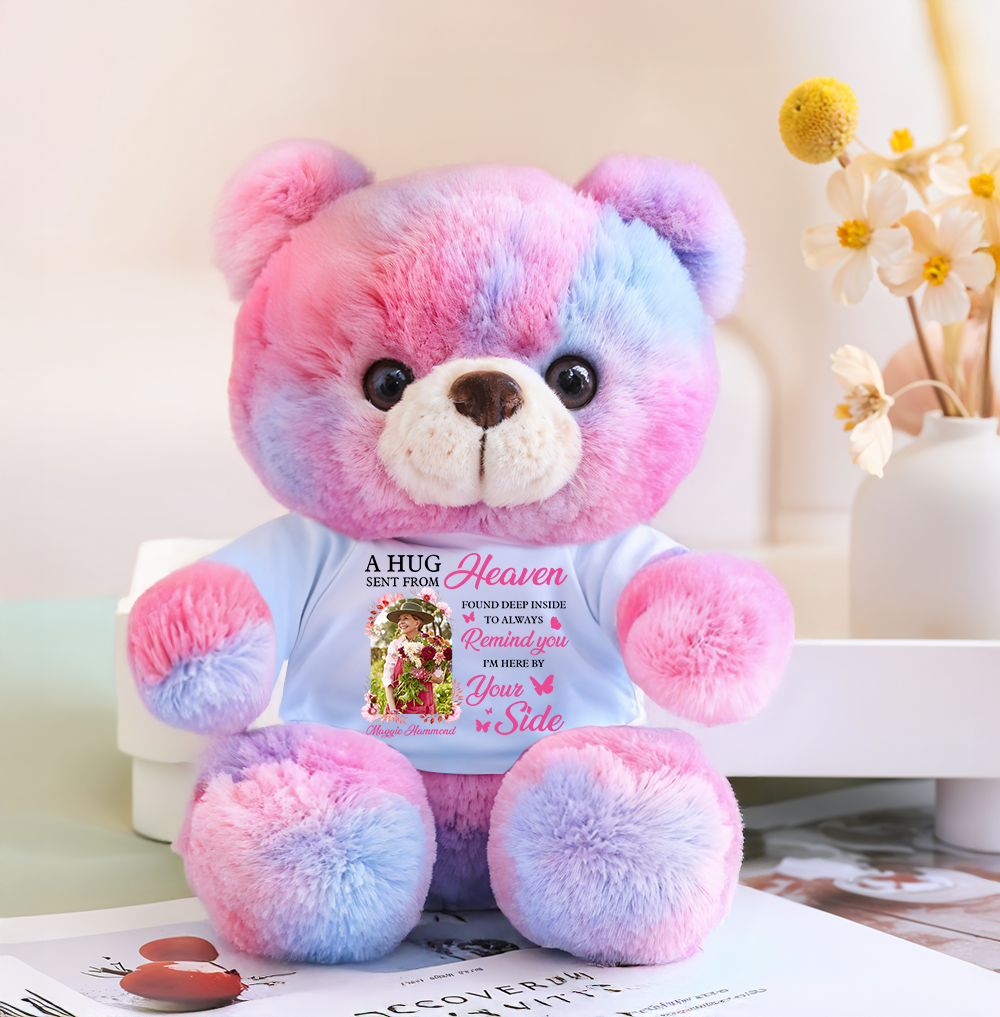 Custom Photo A Beautiful Soul - Memorial Personalized Candy Bear With Personalized Shirt