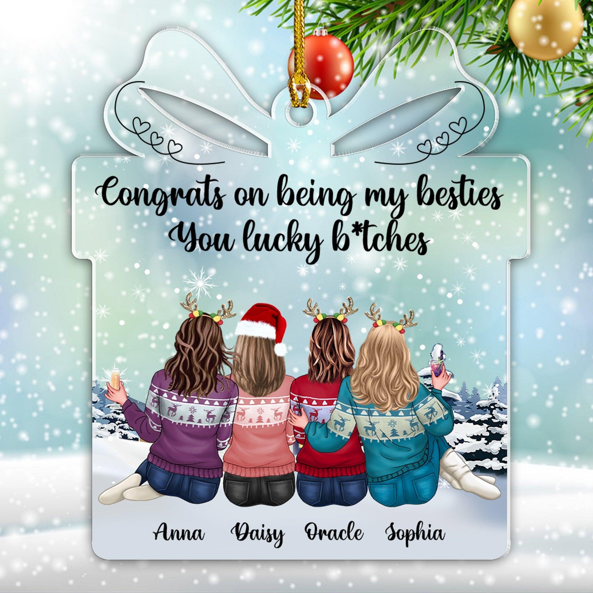 Congrats Bestie Christmas Box - Personalized Acrylic Ornament