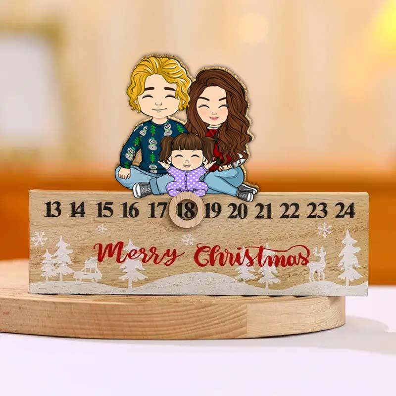 Wooden Family Calendar Countdown Christmas - Christmas Tree Calendar