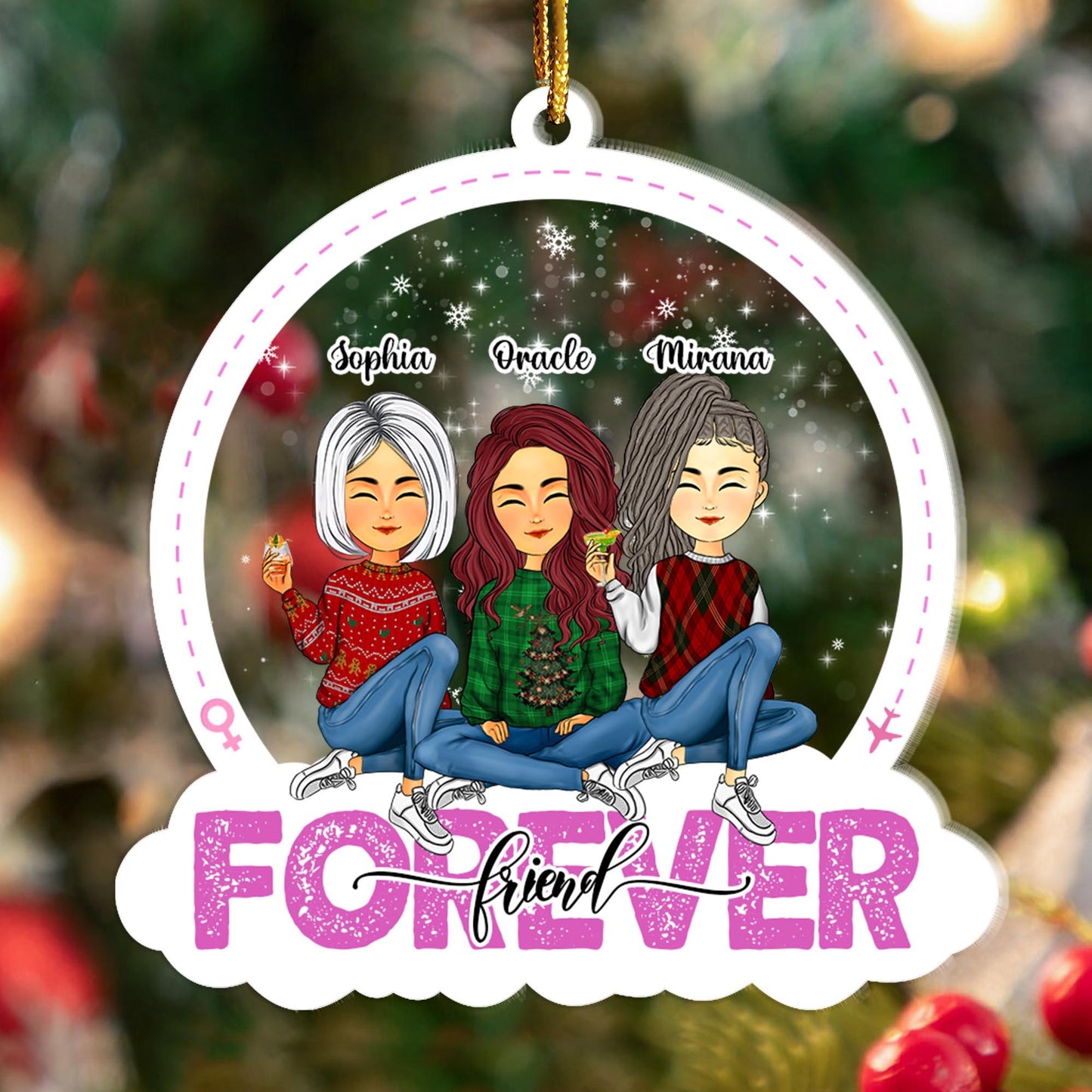 Custom Shape Acrylic Ornament - Friends Forever Personalized Gift