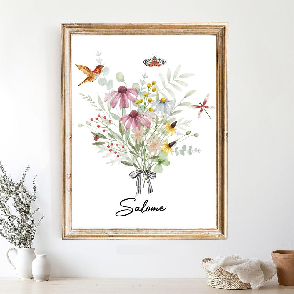 Flower Alphabet Canvas - Personalized Custom Canvas