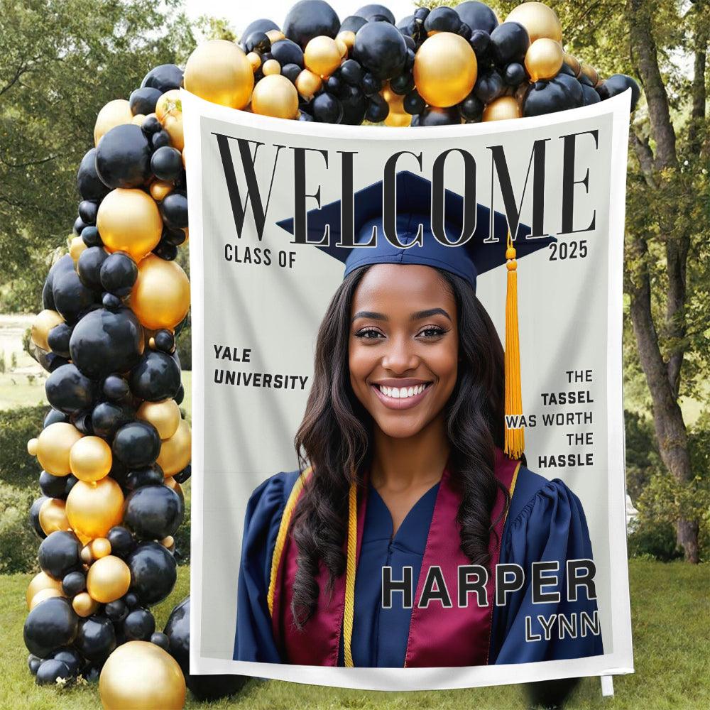 Magazine Graduation Backdrop - Custom Class of 2025 Graduation Party Backdrop - Personalized Backdrop Graduation Party
