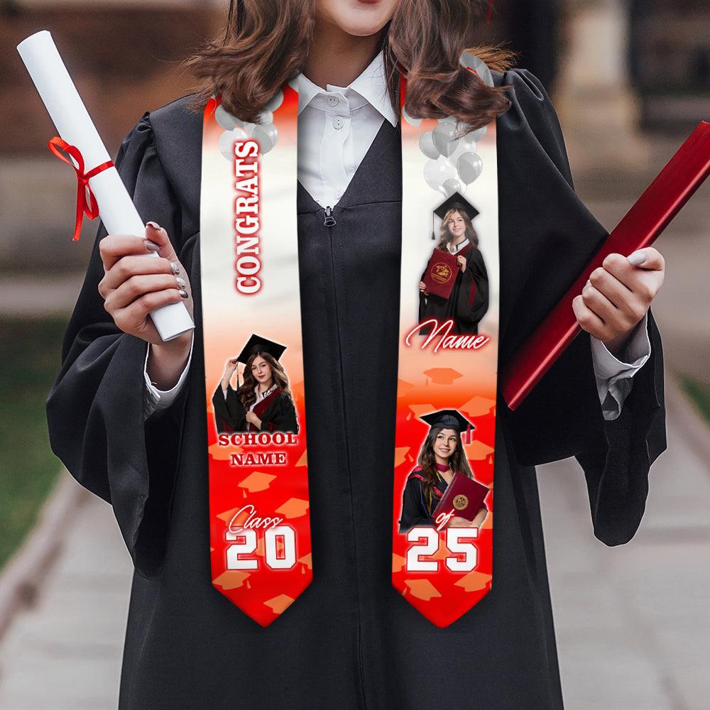 Congrats Graduatoion Photo - Graduation Stoles with Photo - Grad Gift