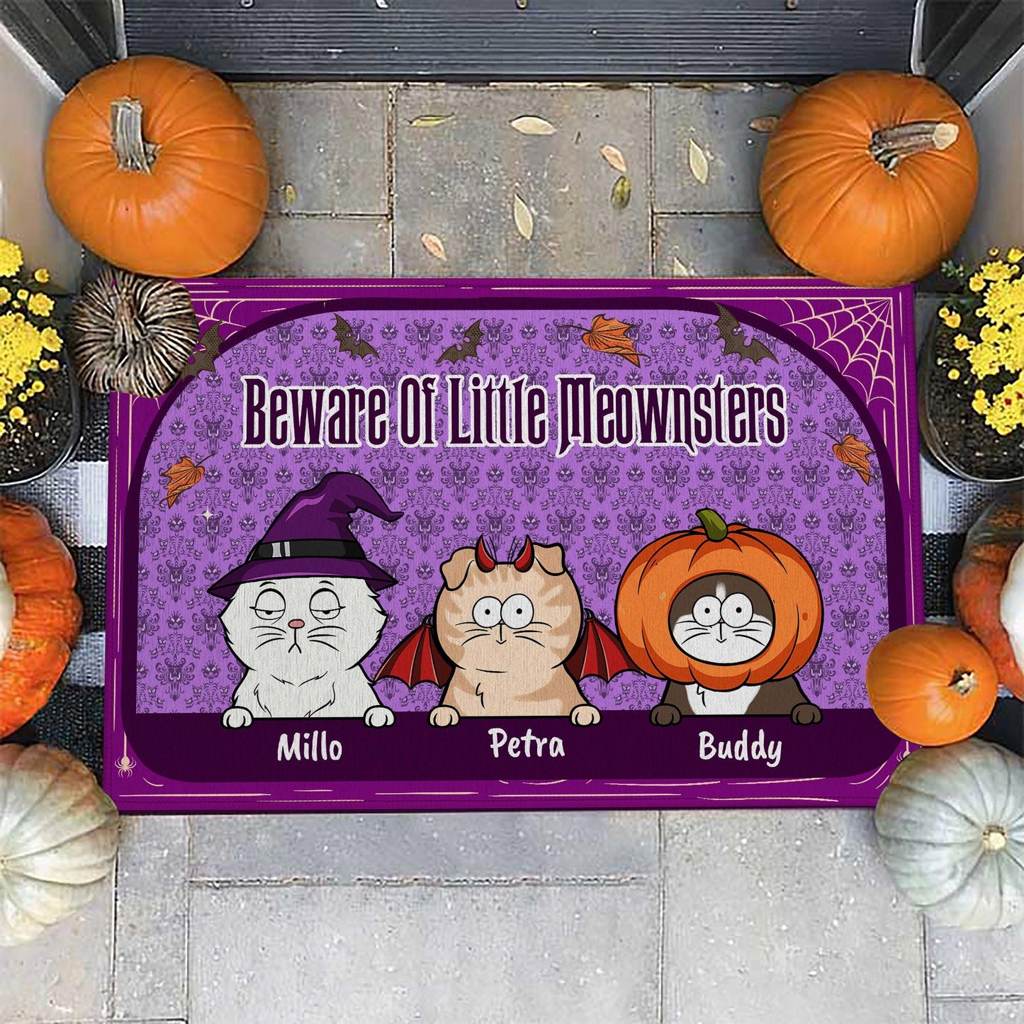 Beware Of Little Meownsters Doormat - Personalized Cat Gift