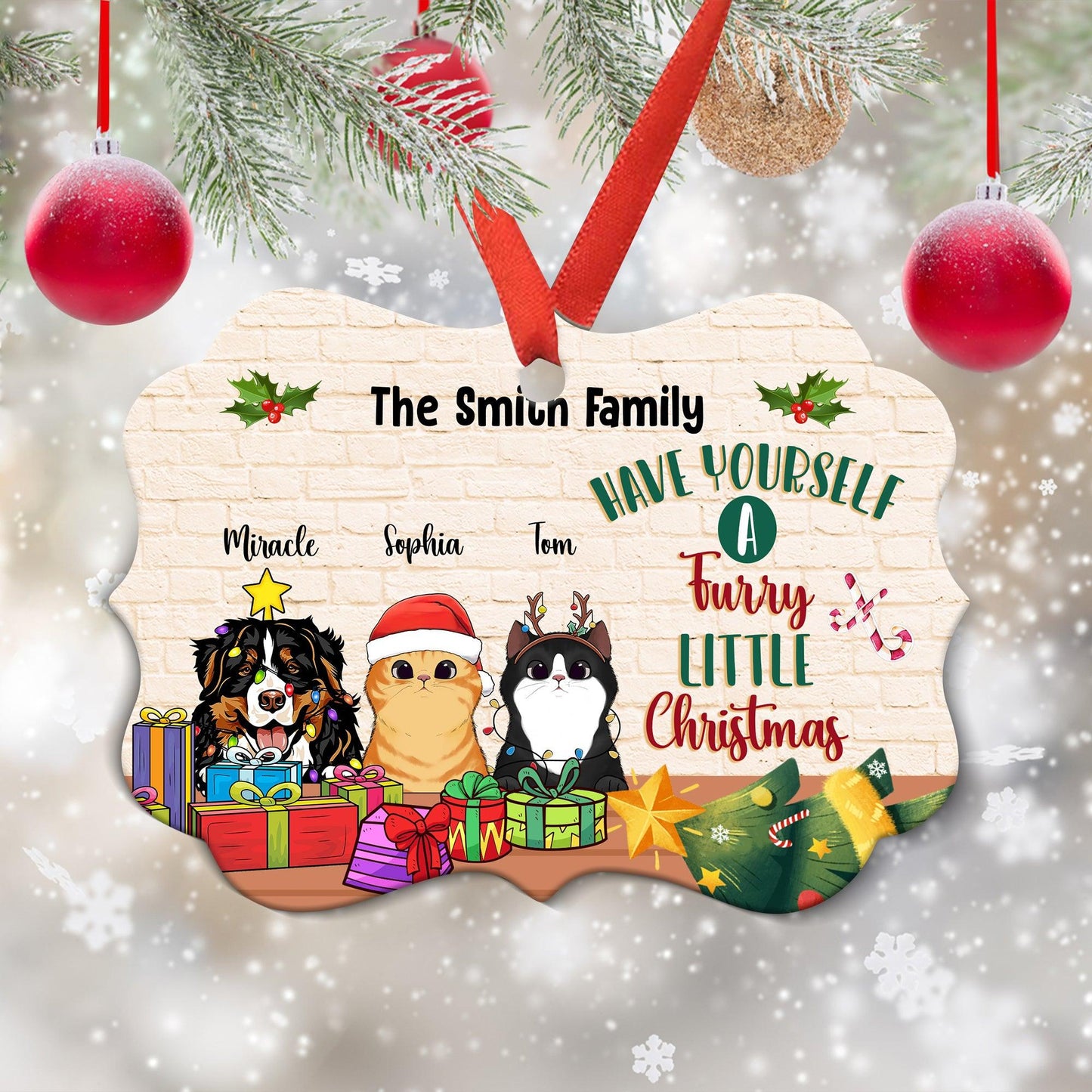 Have Yourself A Furry Little Christmas - Personalized Ornament