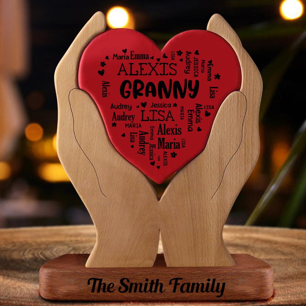 Names Letter Heart Wooden - Wooden Family Carvings For Family