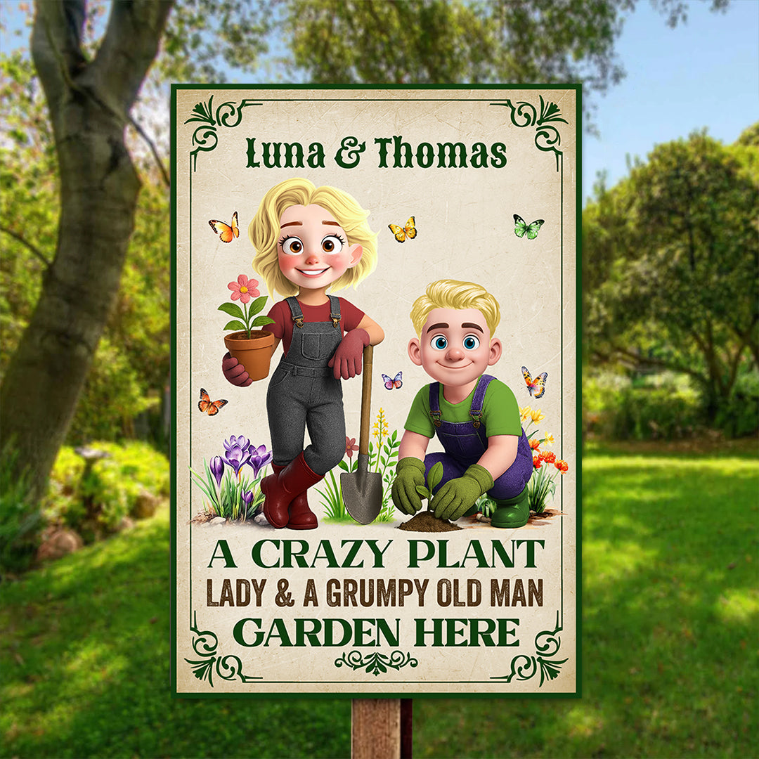 A Crazy Plant Lovers Live Here - Personalized Custom Metal Sign