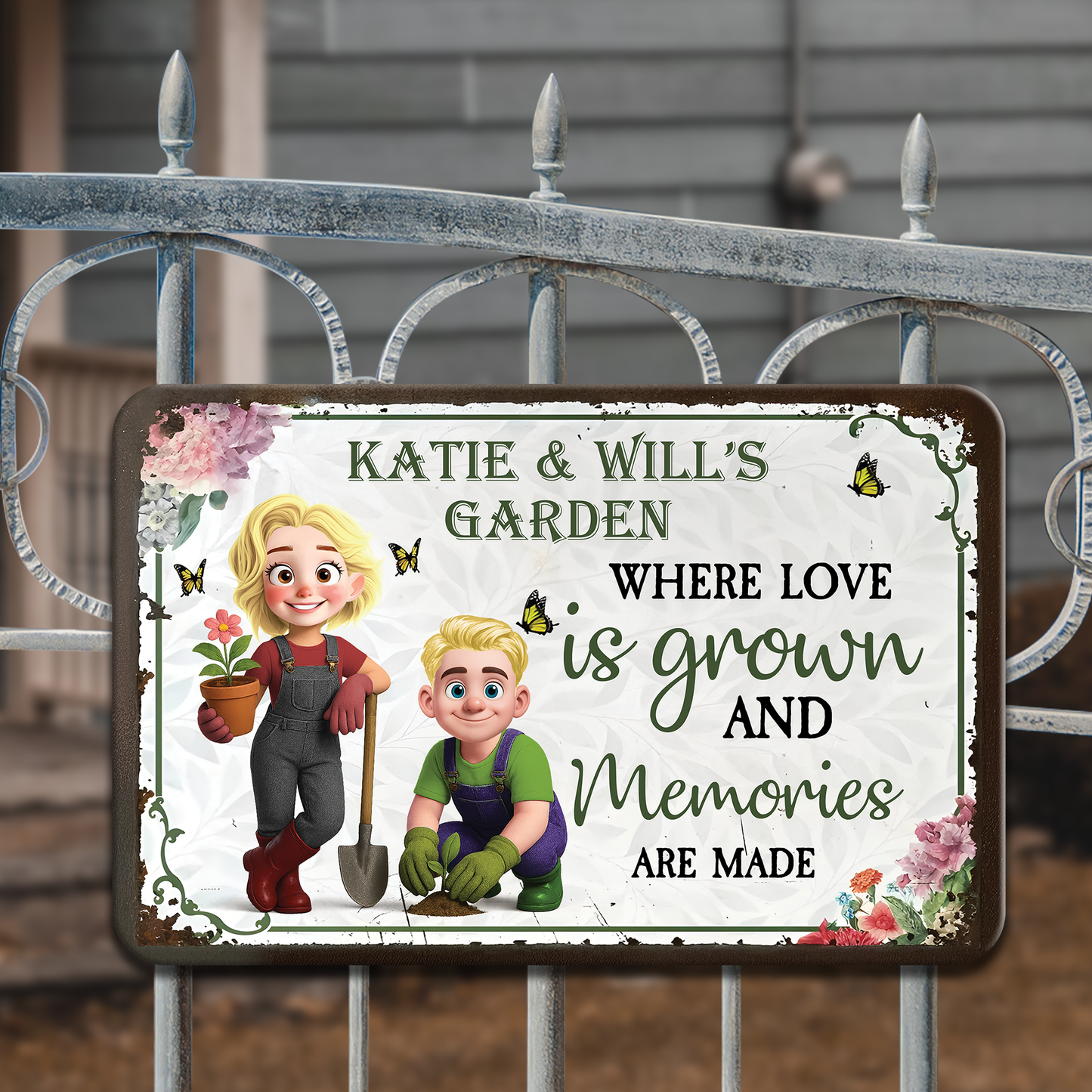 Where Love Is Grown - Personalized Custom Metal Sign