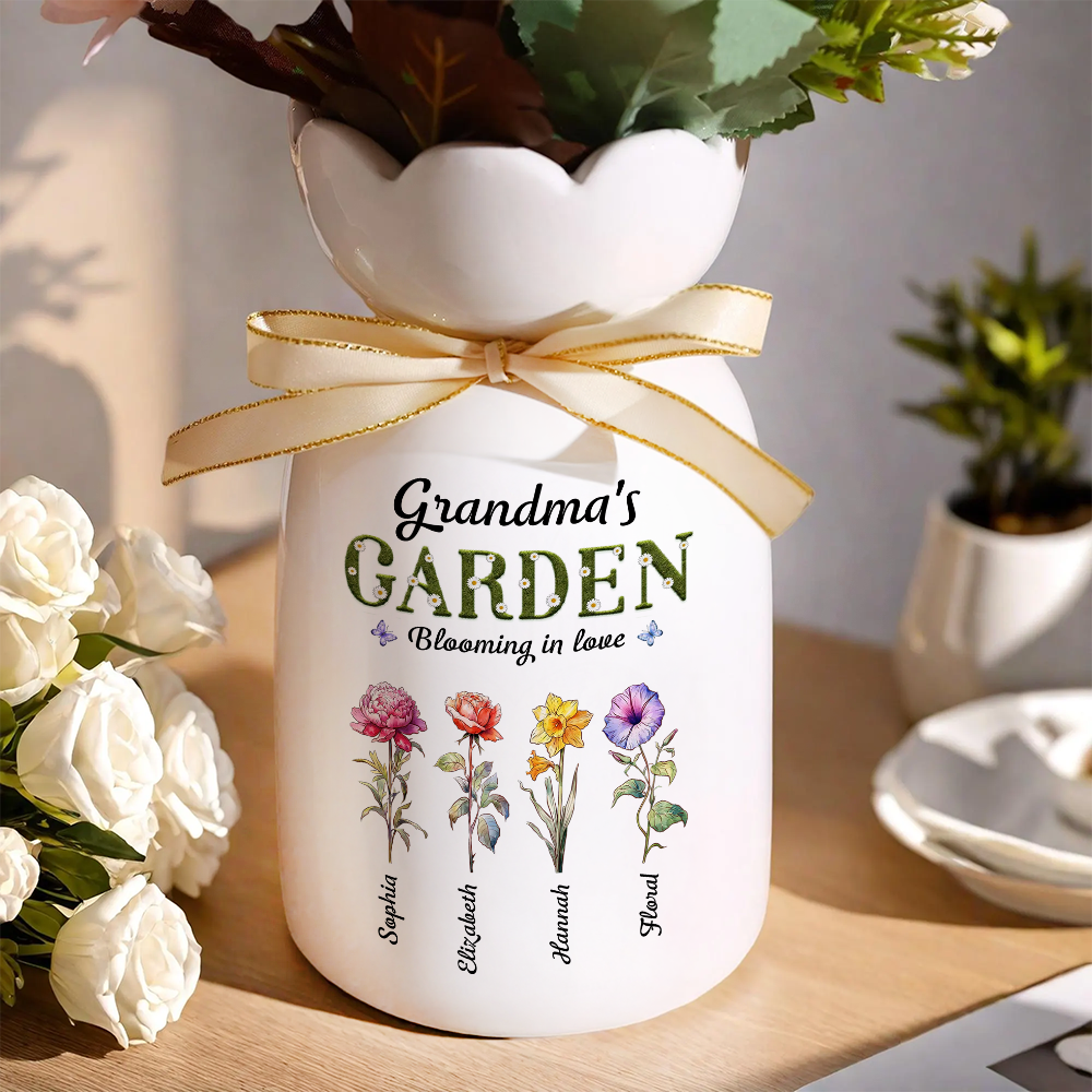 Grandma Garden - Flower Pot Personalized Custom Home Decor Flower Vase