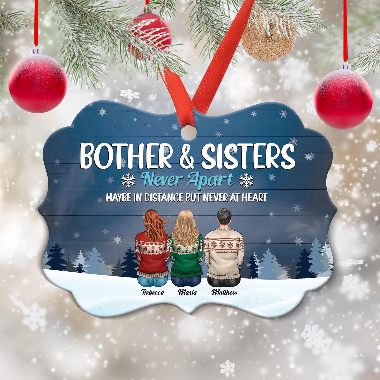 Life Better Brothers & Sisters - Personalized Ornament - Sweater