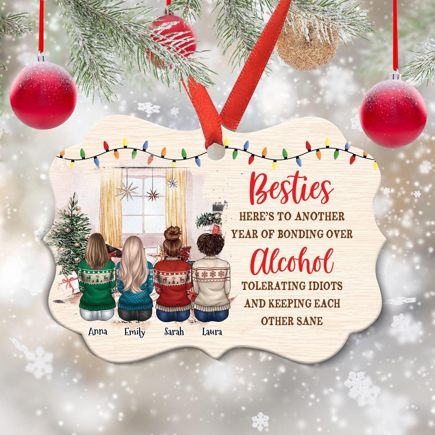 Personalized Benelux Ornament - Bestie Keeping Each Other Sane