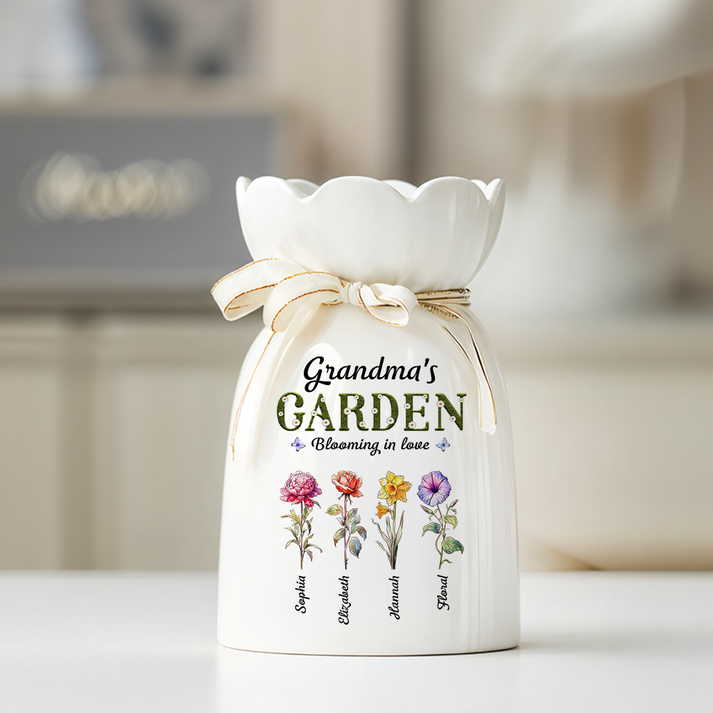 Grandma Garden - Flower Pot Personalized Custom Home Decor Flower Vase