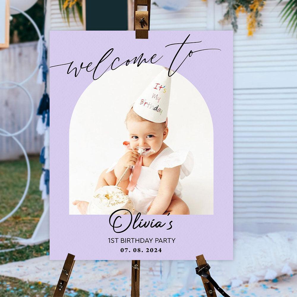 Happy Birthday Welcome Sign - Personalized Baby Welcome Sign Decor