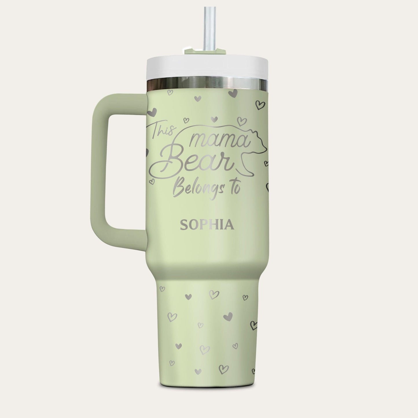 Mama Bear Dog Pattern - Personalized Custom Tumbler For Him/Her