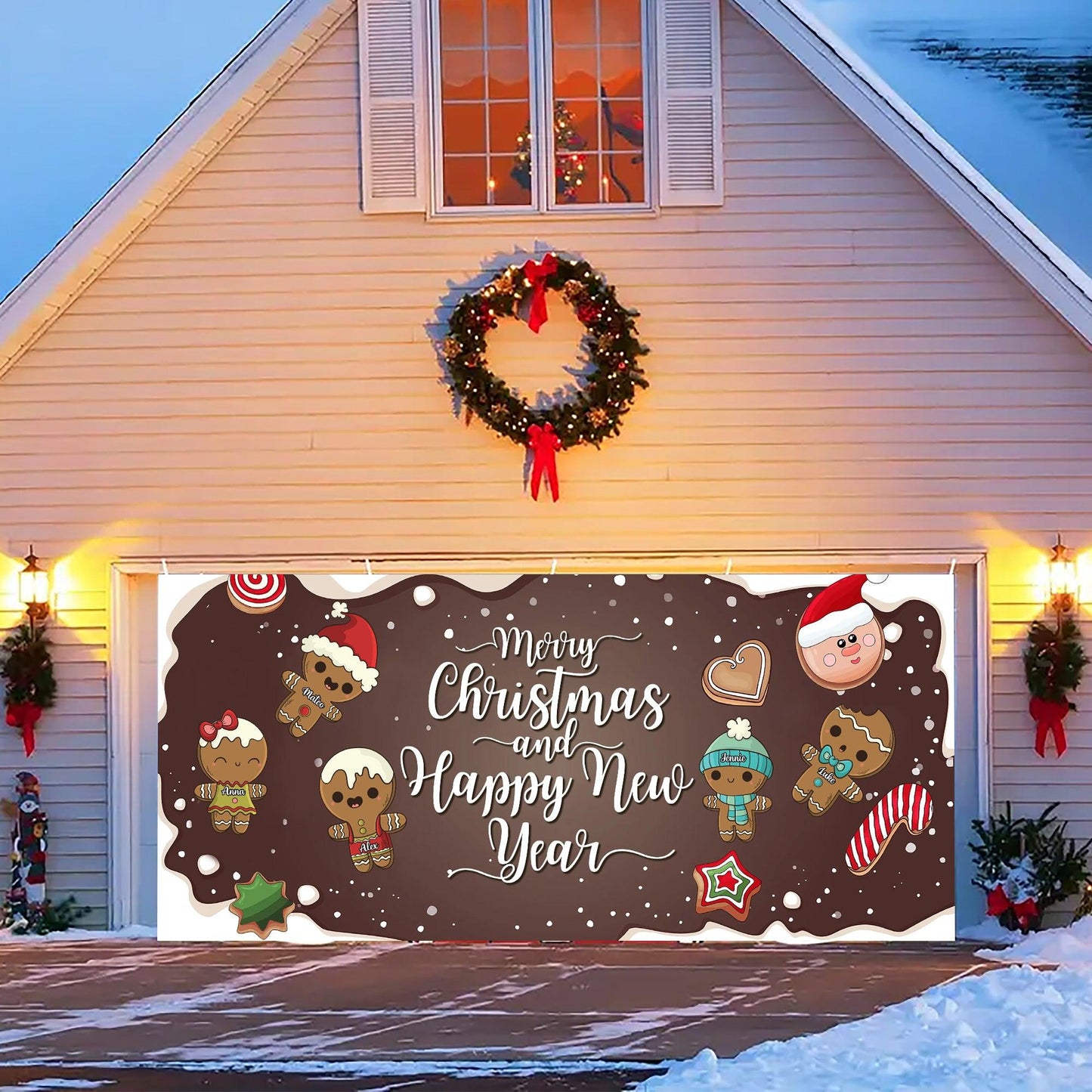 Cookie Christmas Garage Door Decorations - Banner Covers