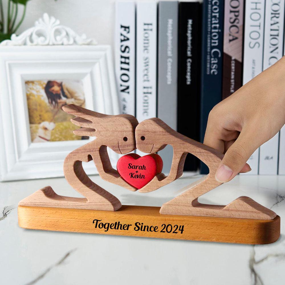DIY Empty Wood Carvings - Together Since Wooden Couple Puzzle